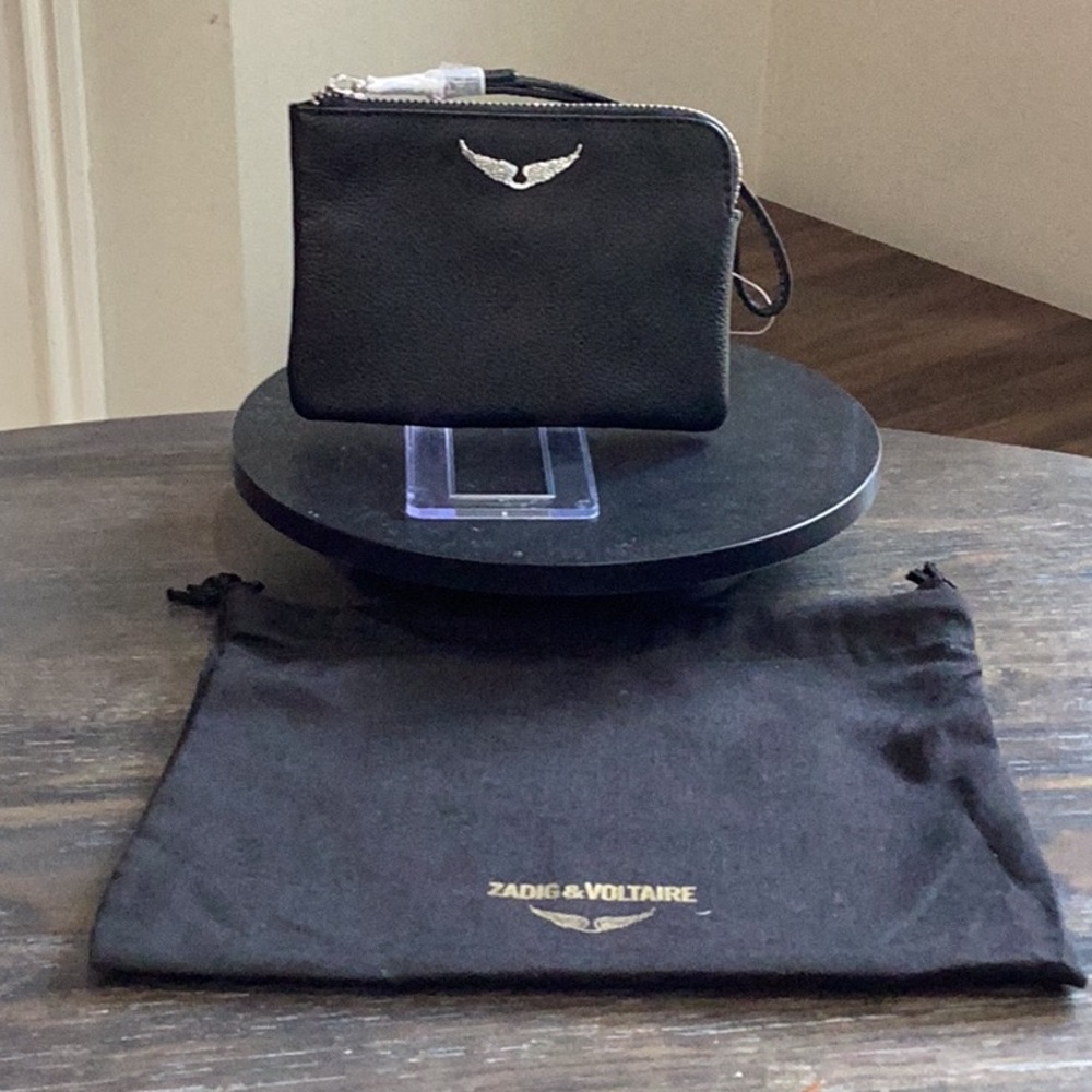 Zadig & Voltaire Black Leather Wristlet